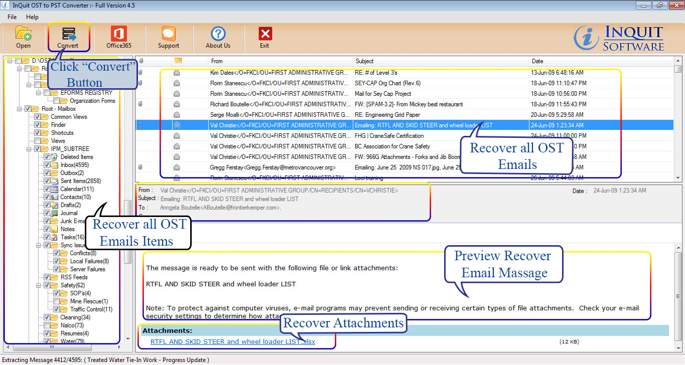 InQuit OST to PST Converter